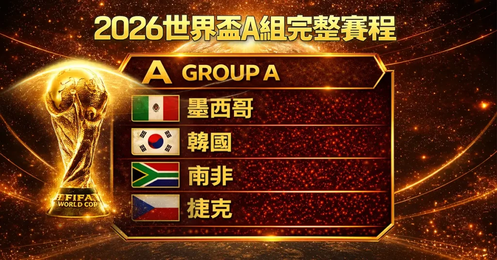 2026世界盃A組完整賽程