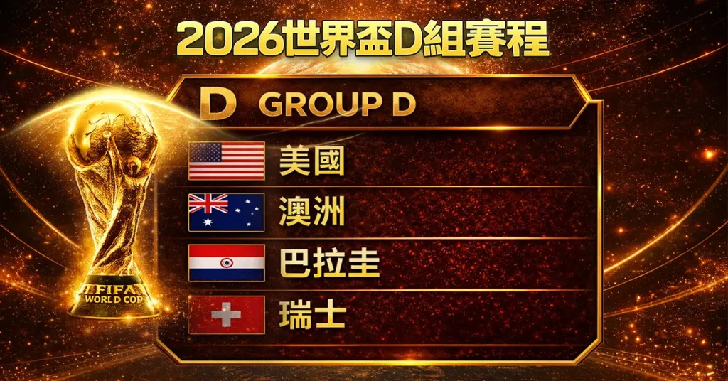 2026世界盃D組賽程