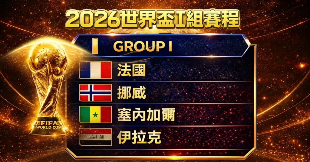 2026世界盃I組賽程
