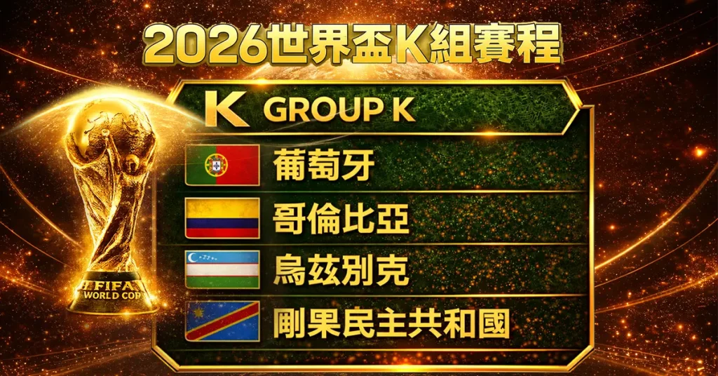 2026世界盃K組賽程