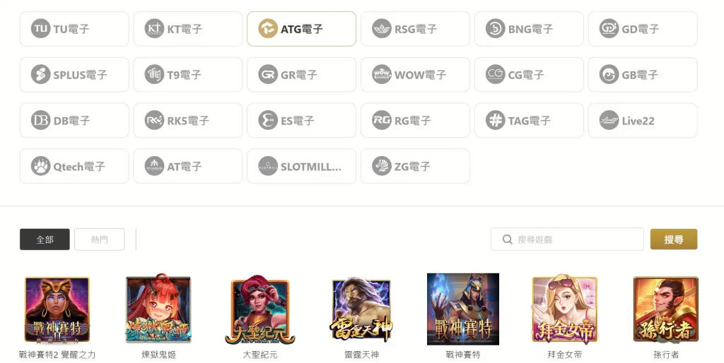 熱門電子遊戲 slots
